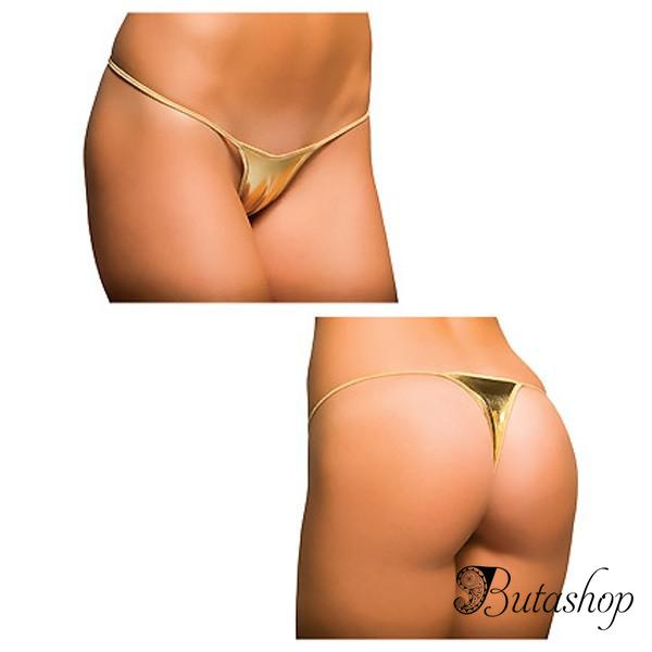 Трусики-танга золотистые - www.butashop.com