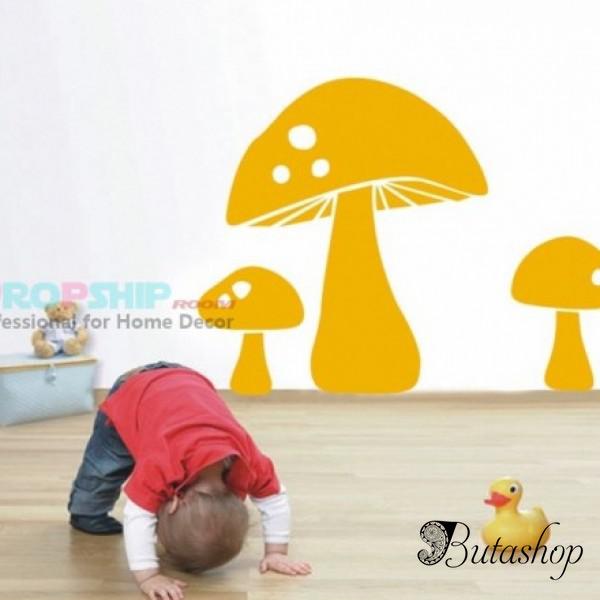 РАСПРОДАЖА! Виниловая наклейка - Оранжевые грибы - www.butashop.com