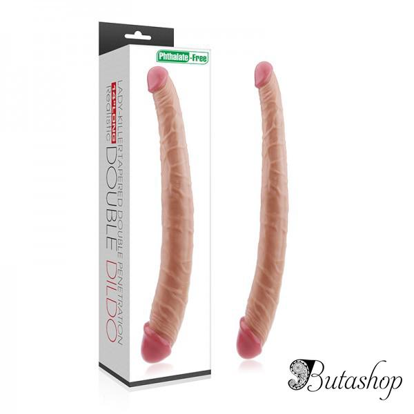 Реалистичный двусторонний фаллоимитатор - www.butashop.com