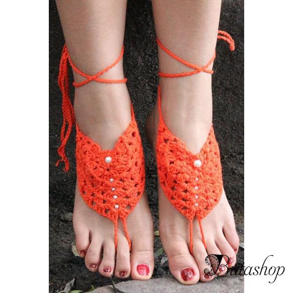 Анклеты оранжевые вязаные - www.butashop.com
