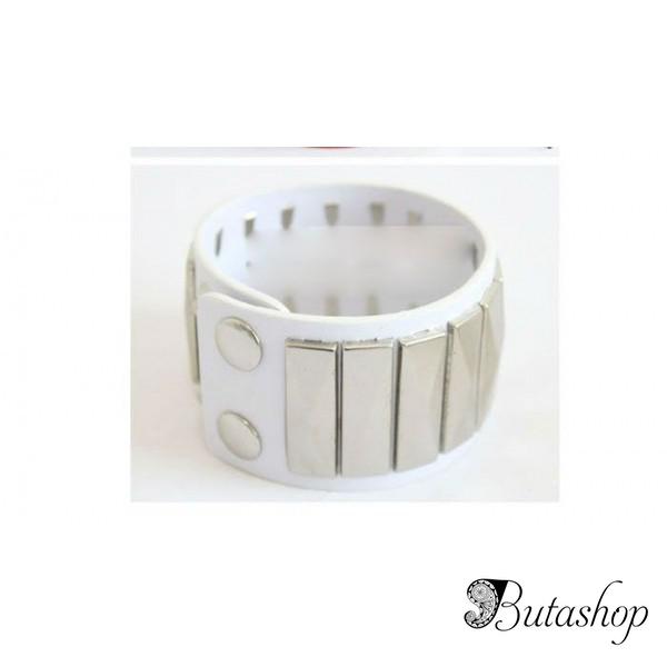 РАСПРОДАЖА! Белый браслет на заклепках - www.butashop.com
