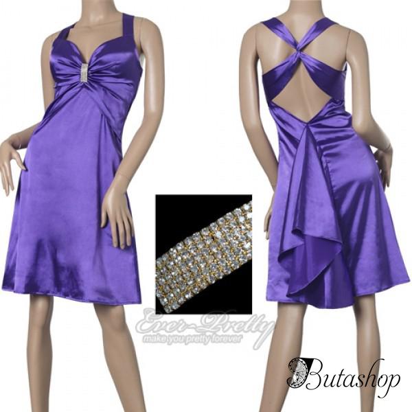 РАСПРОДАЖА! Платье с брошью и перекрестными бретелями вечернее - www.butashop.com