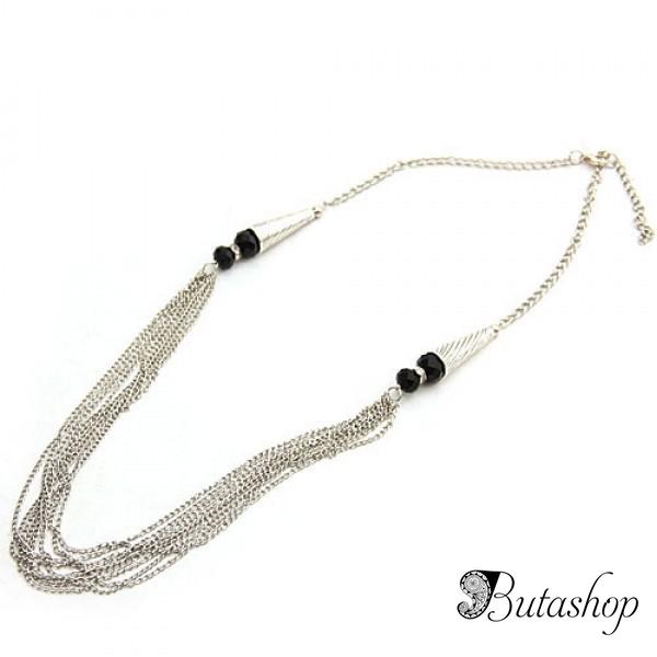РАСПРОДАЖА! Вечернее серебристое ожерелье - www.butashop.com