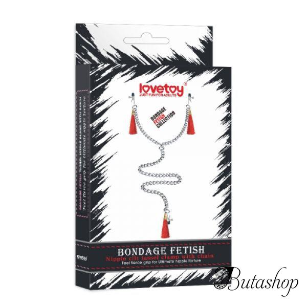 Зажимы для сосков и клитора с красными кисточками - www.butashop.com