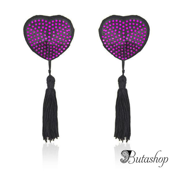 Стикини на соски с фиолетовыми стразами - www.butashop.com