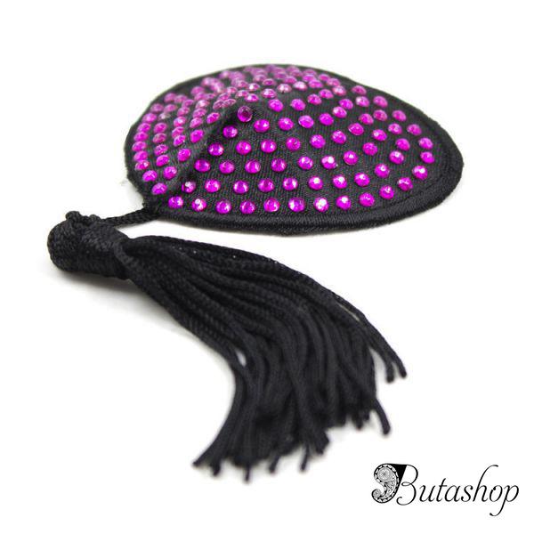 Стикини на соски с фиолетовыми стразами - www.butashop.com