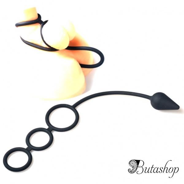 Анальная пробка с кольцами Triple Threat Silicone - www.butashop.com