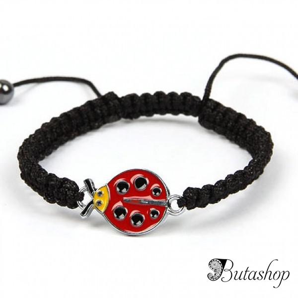 РАСПРОДАЖА! Верёвочный браслет с божьей коровкой - www.butashop.com