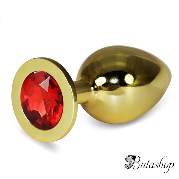 анальная пробка класическая золотая L - www.butashop.com
