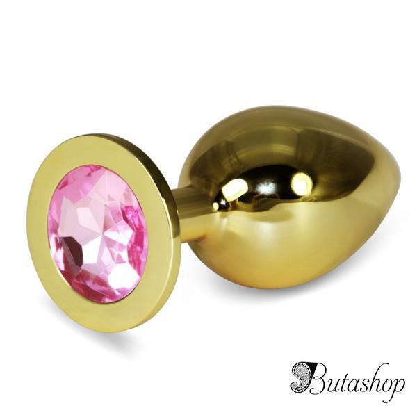 анальная пробка класическая золотая L - www.butashop.com