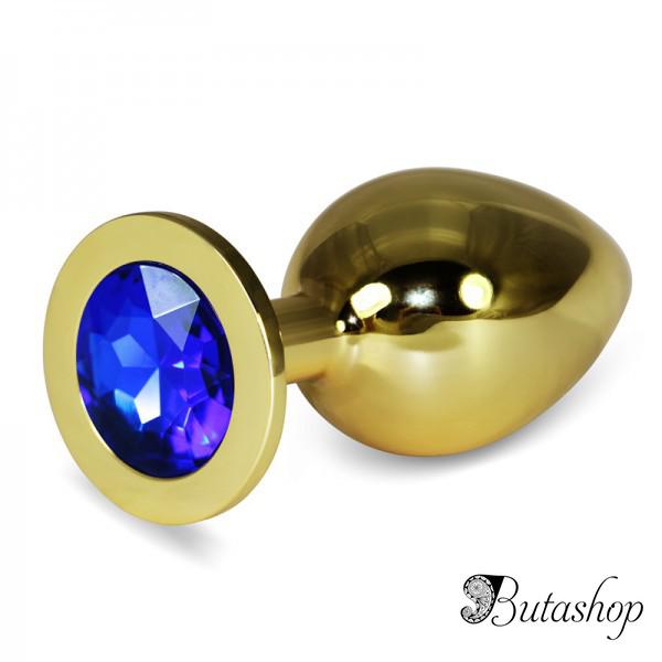 анальная пробка класическая золотая L - www.butashop.com