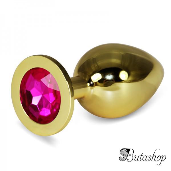 анальная пробка класическая золотая L - www.butashop.com