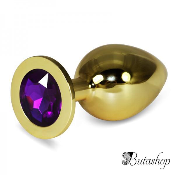 анальная пробка класическая золотая L - www.butashop.com