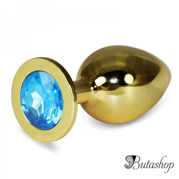 анальная пробка класическая золотая L - www.butashop.com