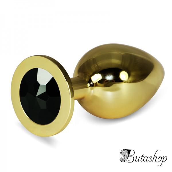 анальная пробка класическая золотая L - www.butashop.com