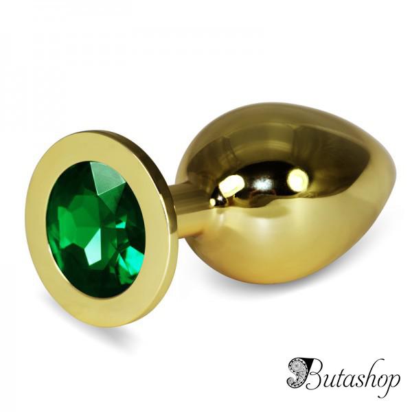 анальная пробка класическая золотая L - www.butashop.com