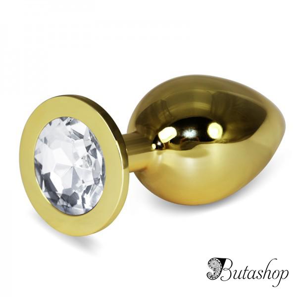 анальная пробка класическая золотая L - www.butashop.com