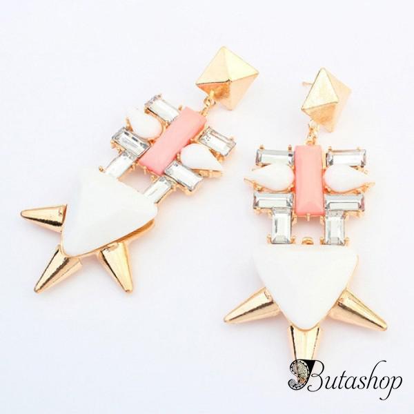 РАСПРОДАЖА! Серьги с геометрическими заклепками - www.butashop.com