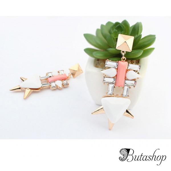 РАСПРОДАЖА! Серьги с геометрическими заклепками - www.butashop.com