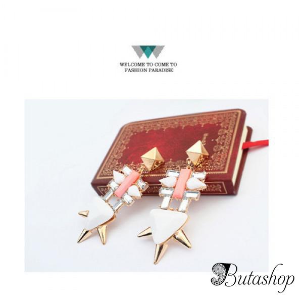 РАСПРОДАЖА! Серьги с геометрическими заклепками - www.butashop.com
