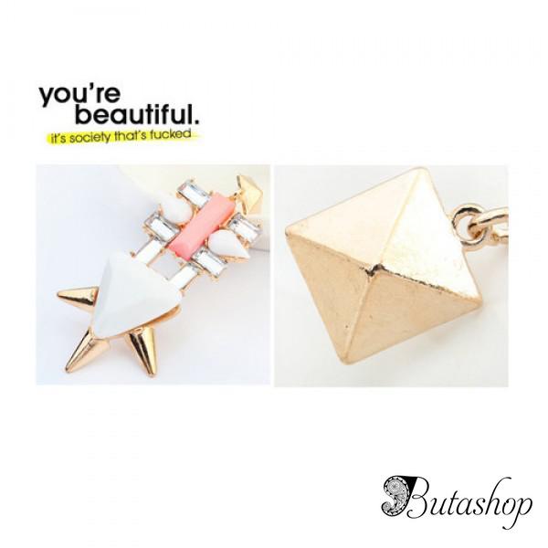 РАСПРОДАЖА! Серьги с геометрическими заклепками - www.butashop.com