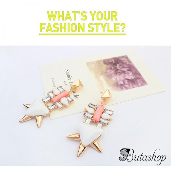 РАСПРОДАЖА! Серьги с геометрическими заклепками - www.butashop.com