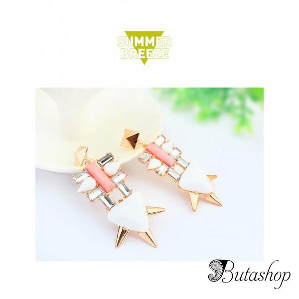 РАСПРОДАЖА! Серьги с геометрическими заклепками - www.butashop.com
