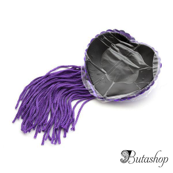 Фиолетовые стикини на соски с паетками - www.butashop.com