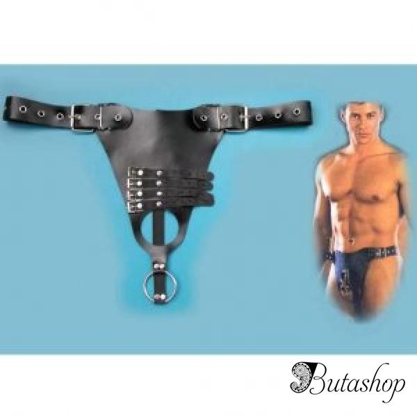 Кожаный черный фиксатор для мужчин - www.butashop.com