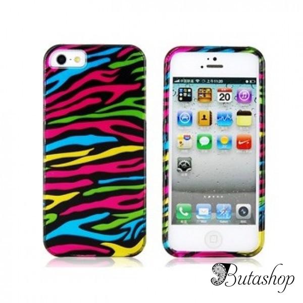 РАСПРОДАЖА! Чехол разноцветная зебра для iPhone 5 - www.butashop.com
