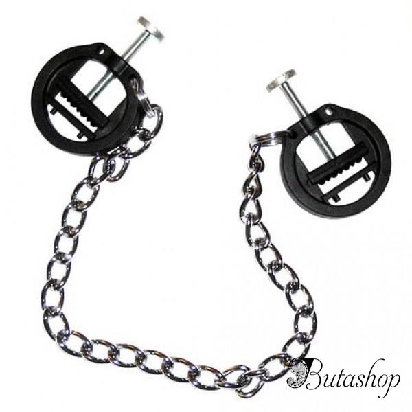 пластиковые пресс-зажимы для сосков с металлической цепью - www.butashop.com