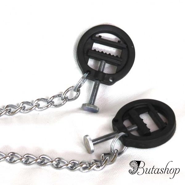 пластиковые пресс-зажимы для сосков с металлической цепью - www.butashop.com